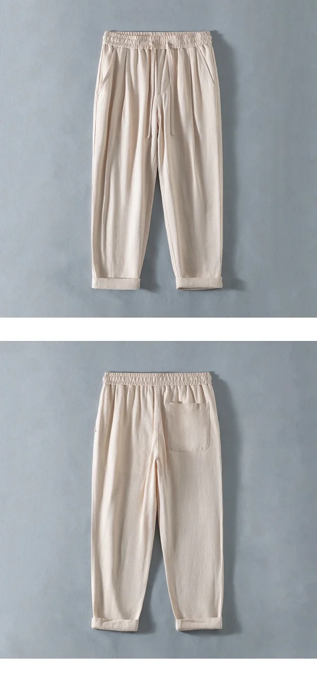 Men's Linen Loose Pants Detail