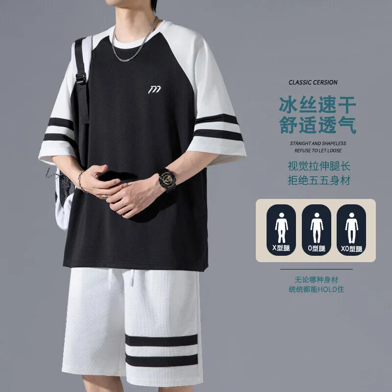 Men's Ice Silk Shorts Set