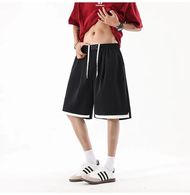 Men's Summer Cotton Loose Cargo Shorts Detail