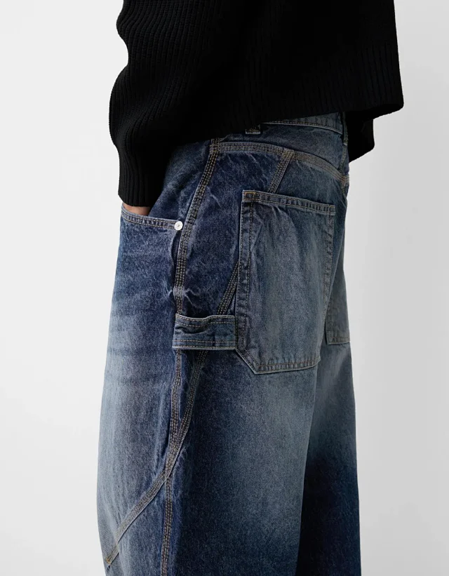 Men's Retro Slim Fit Mid - Rise Jeans Detail