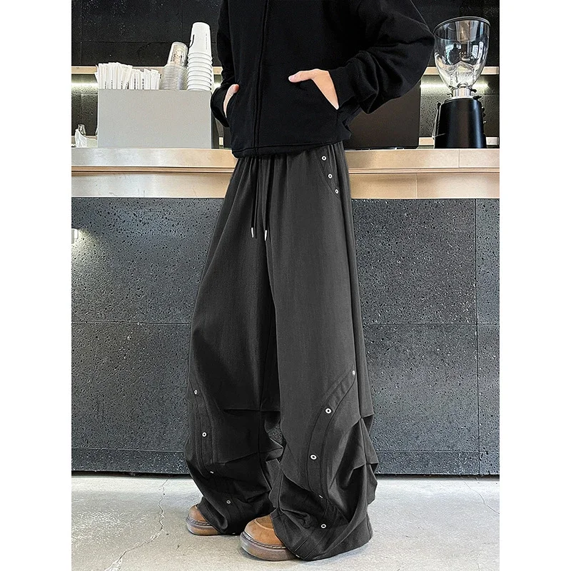 American Retro Rivet Straight Casual Pants
