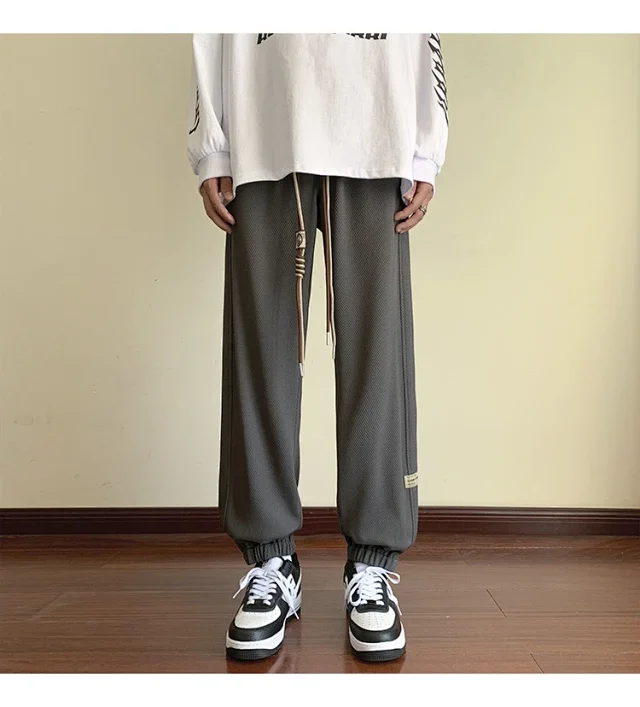Men's Spring Autumn Waffle Casual Pants Detail