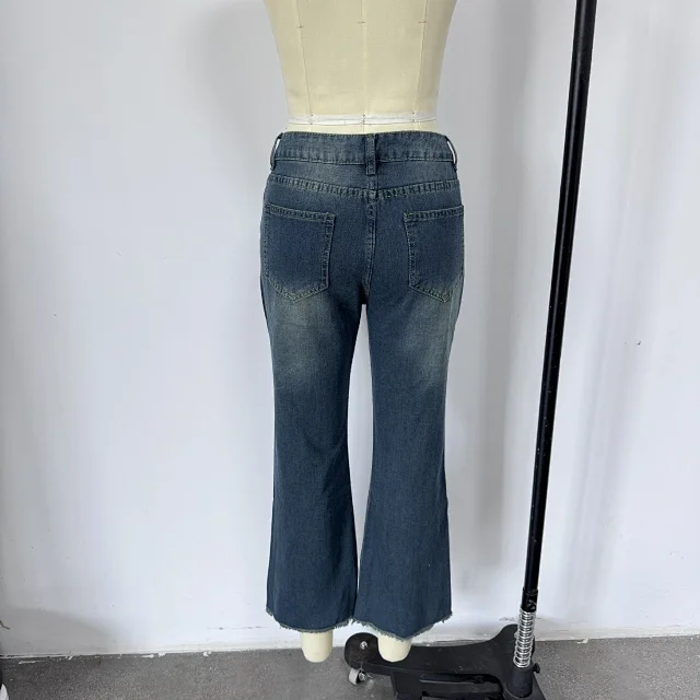 Retro Loose Cat's Whisker Denim 9/10 Pants Detail