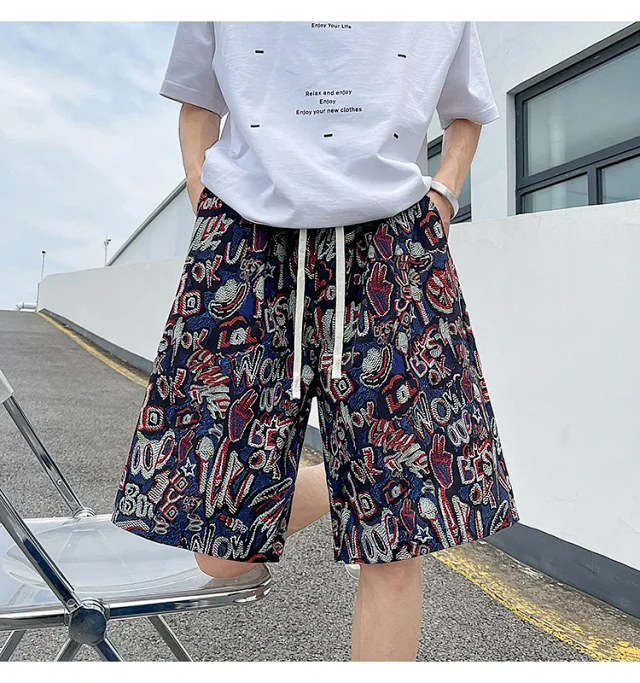 Men's Summer Breathable Linen Beach Shorts Detail