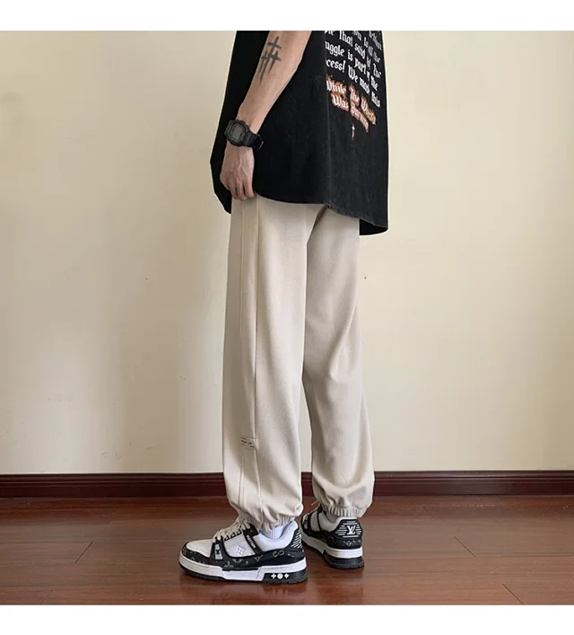 Men's Spring Autumn Waffle Casual Pants Detail