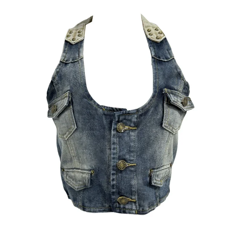 Vintage Denim Vest for Women (Direct from Factory)