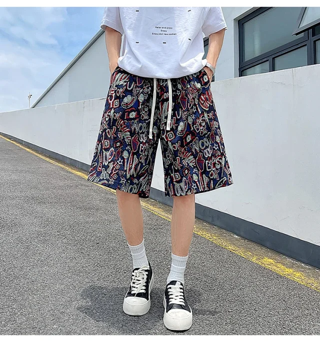 Men's Summer Breathable Linen Beach Shorts Detail
