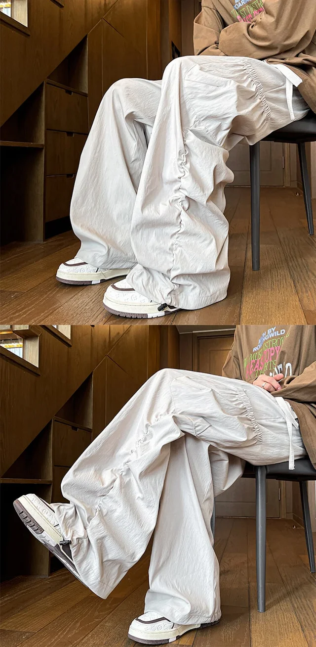 Unisex Parachute Cargo Pants Detail