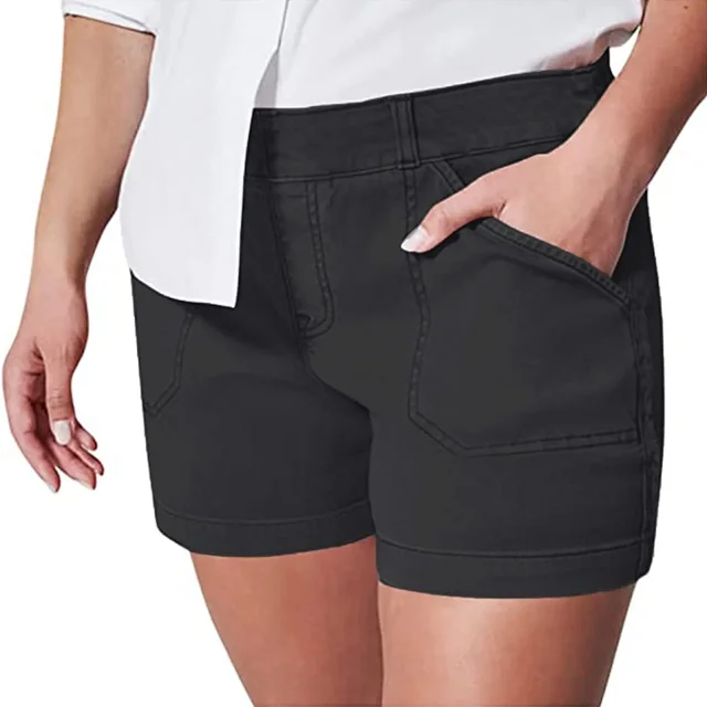 Retro Stretch Denim Shorts for Women Detail