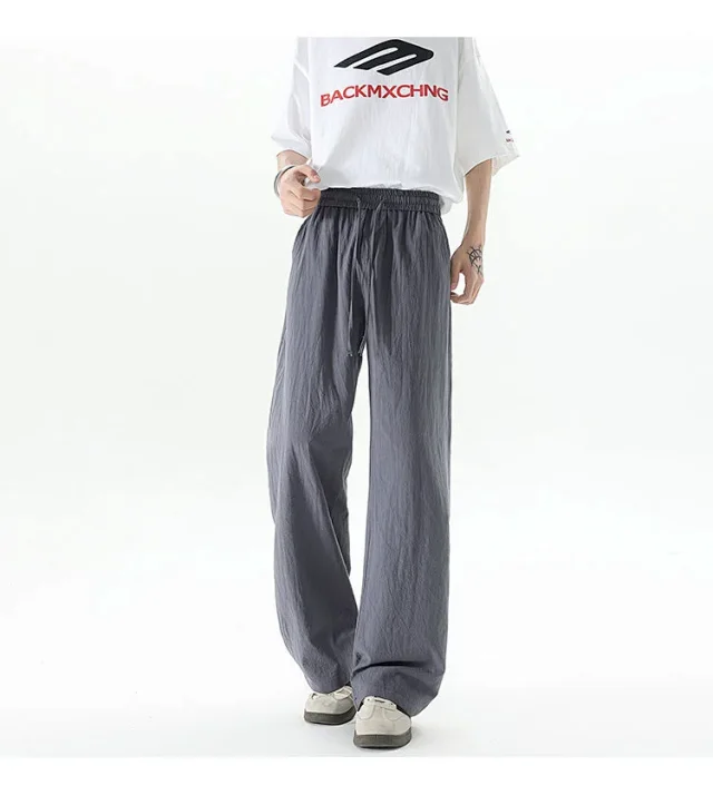 Men's Summer Linen-Cotton Loose Trousers (2m) Detail