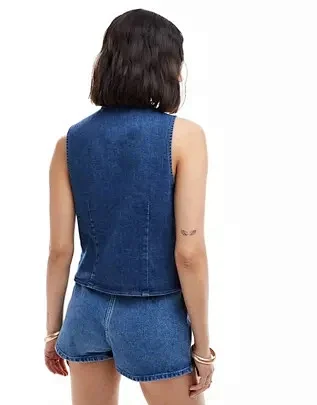 Factory Direct: Amazon AliExpress European & American Women's Fashion Casual Strappy Denim Vest Detail