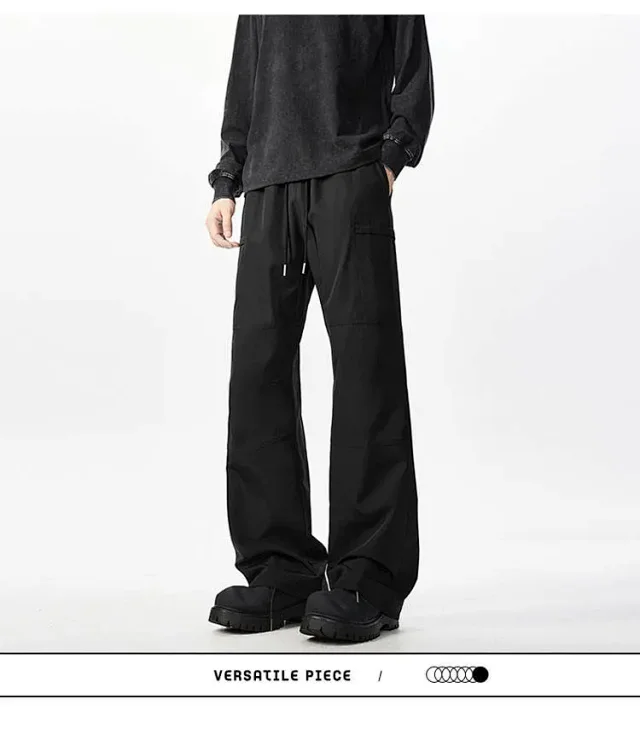Beige Retro Cargo Pants - Men's Autumn New Detail