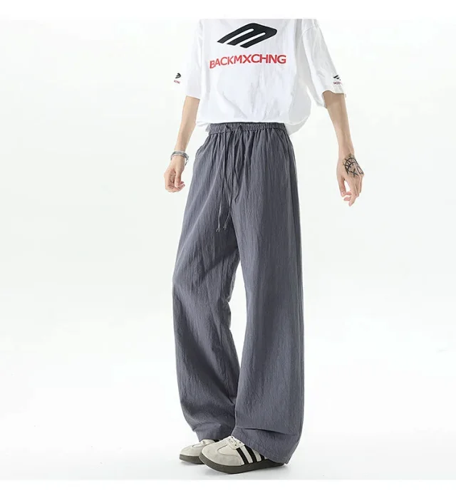 Men's Summer Linen-Cotton Loose Trousers (2m) Detail
