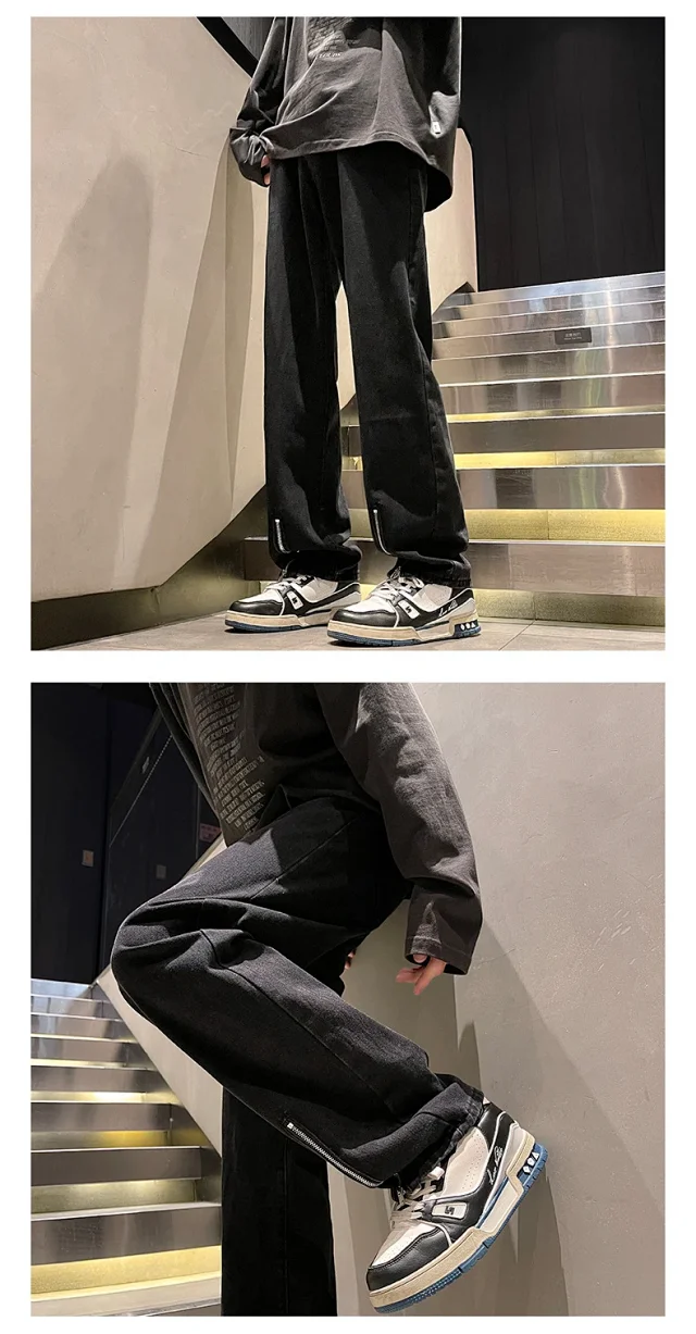 Men's Spring Hiphop Wide-Leg Jeans Detail