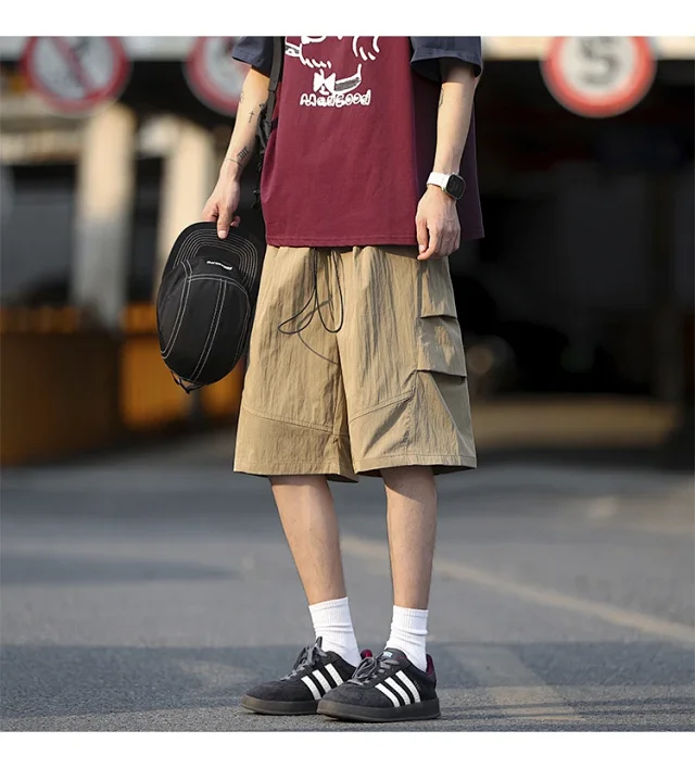 Men's Summer Ice Silk Parachute Shorts Detail