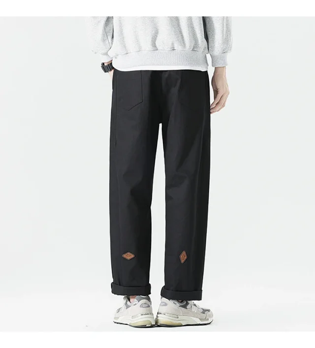 Autumn Men's Retro Japanese Straight Cargo Pants Detail