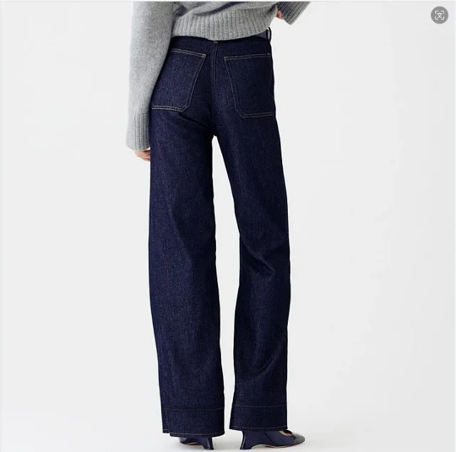 Loose Straight Flare Jeans, High-Waist, All-Match Detail