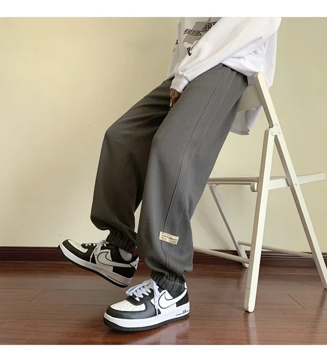 Men's Spring Autumn Waffle Casual Pants Detail