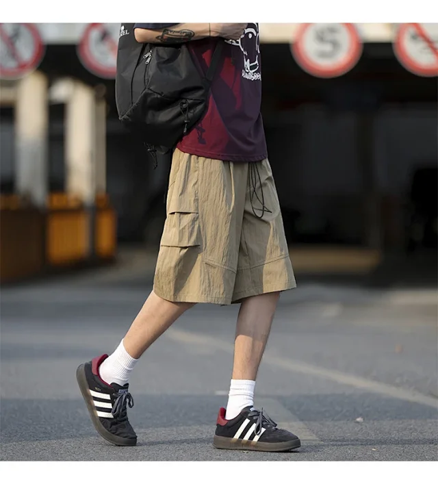 Men's Summer Ice Silk Parachute Shorts Detail