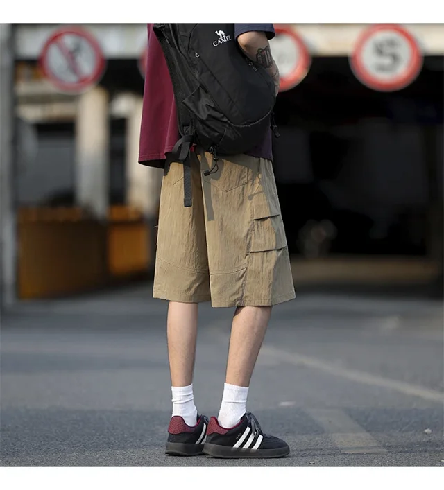 Men's Summer Ice Silk Parachute Shorts Detail