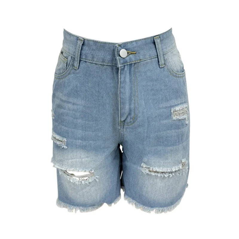 Plus Size Distressed Denim Shorts for Women
