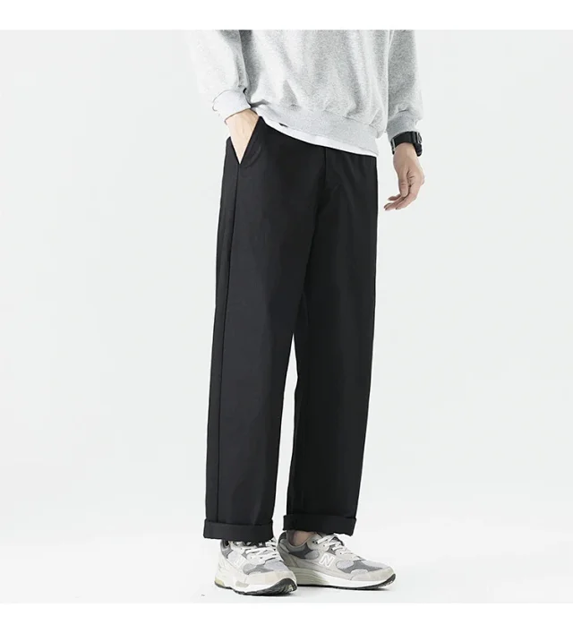 Autumn Men's Retro Japanese Straight Cargo Pants Detail