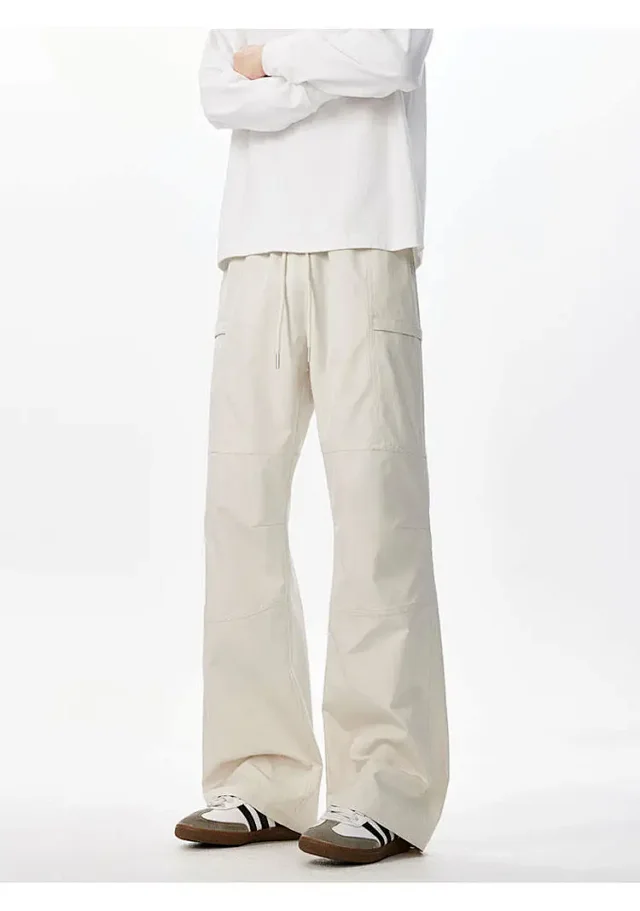 Beige Retro Cargo Pants - Men's Autumn New Detail
