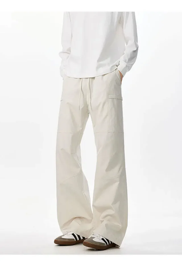 Beige Retro Cargo Pants - Men's Autumn New Detail