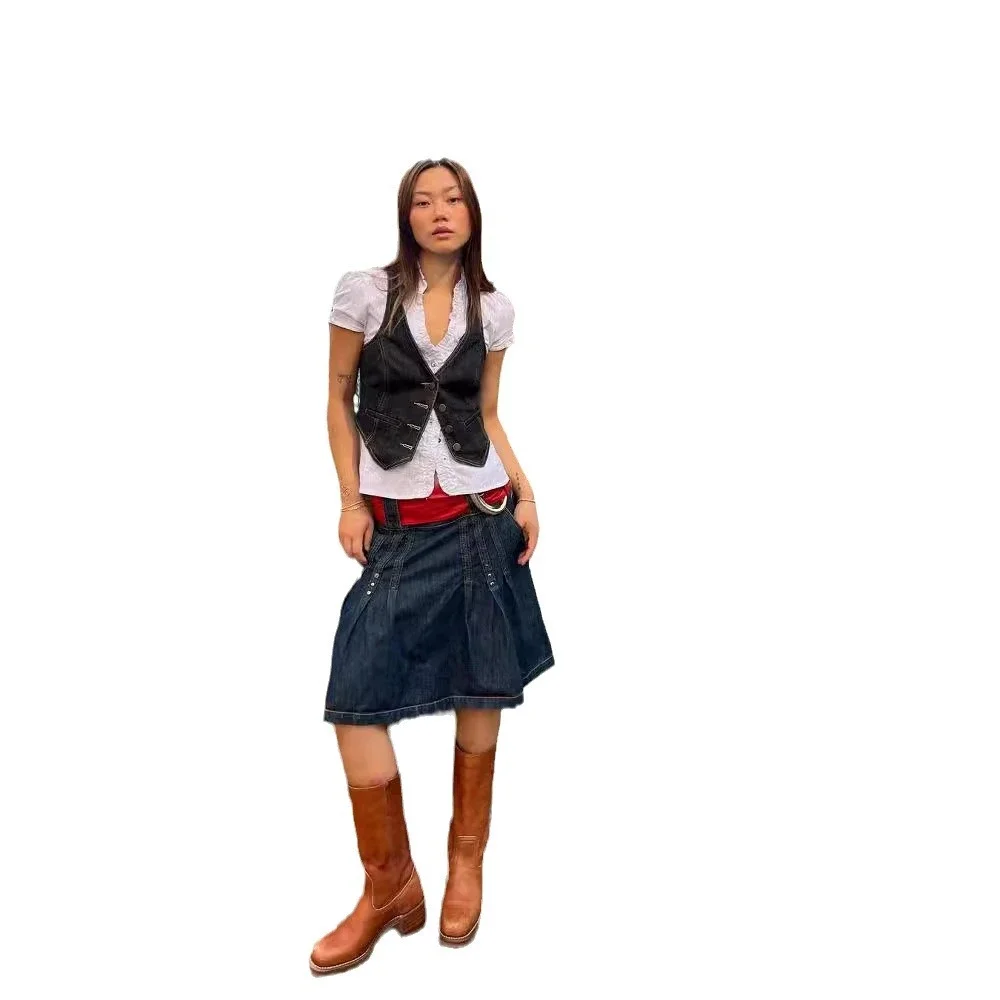 Fashion Slim Denim Vest for Women