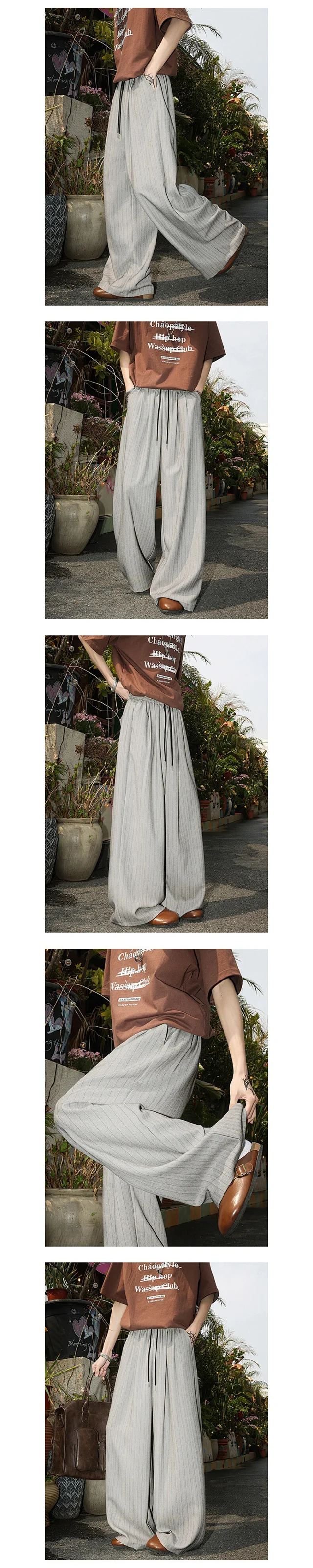 Cleanfit Men's Summer Stripe Ice Silk Trousers Detail