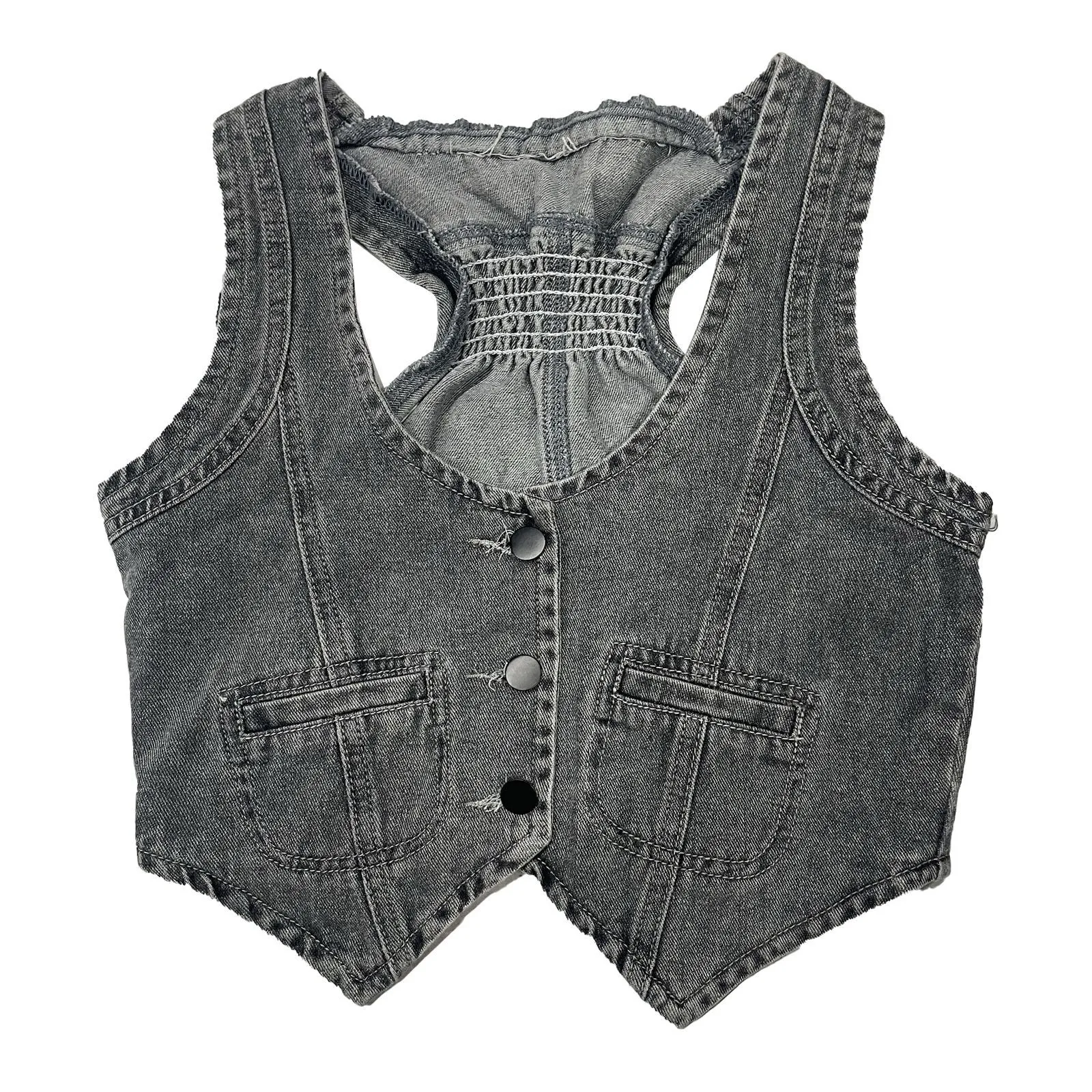 Stylish Slim-fit Denim Vest for Women (European & American Style)