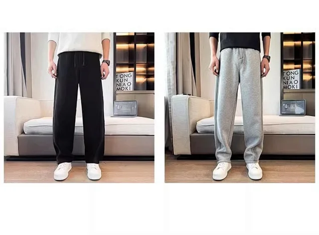 Spring Autumn Men's Casual Straight Pants Detail
