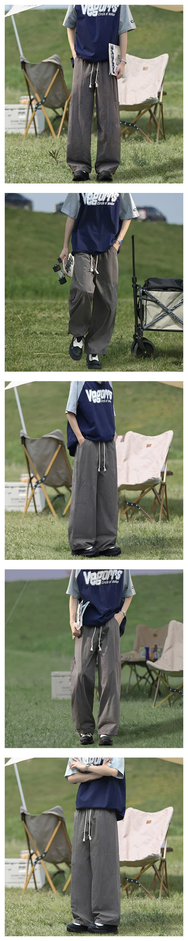 Men's Summer Cotton Loose Work Pants Detail
