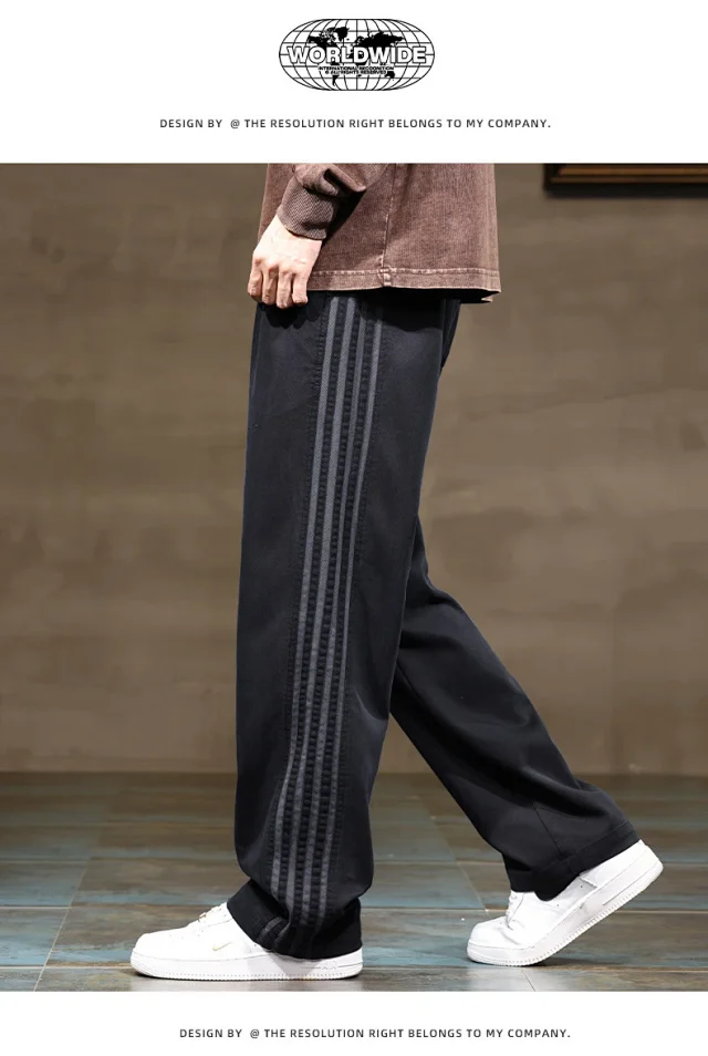 2025 Summer Men's Lyocell Loose Wide-Leg Track Pants Detail