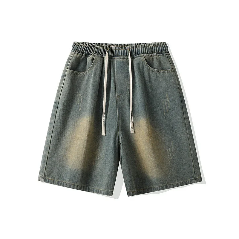 Scratch Denim Shorts for Men