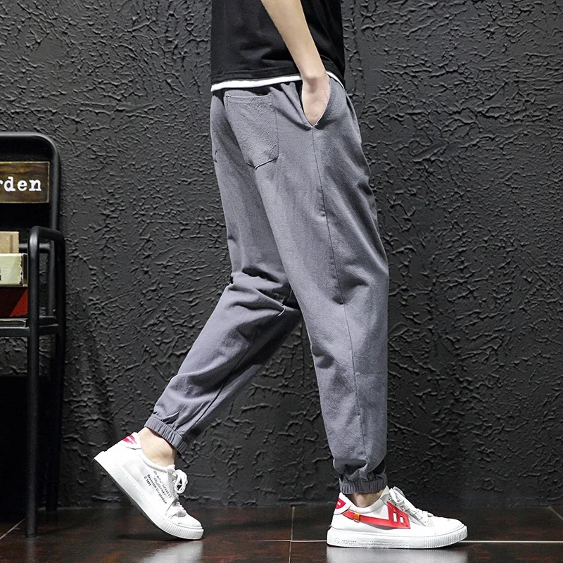 K801 Men's Spring Sporty Wide-Leg Linen Pants