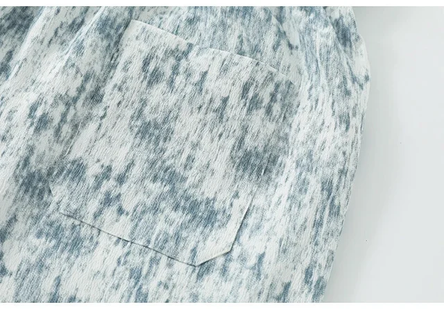 Tie-Dye Short-Sleeve Shirt Set for Men Detail