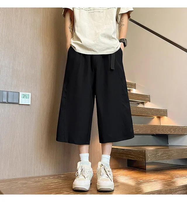 Men's Summer Mesh Pants with Belt Detail
