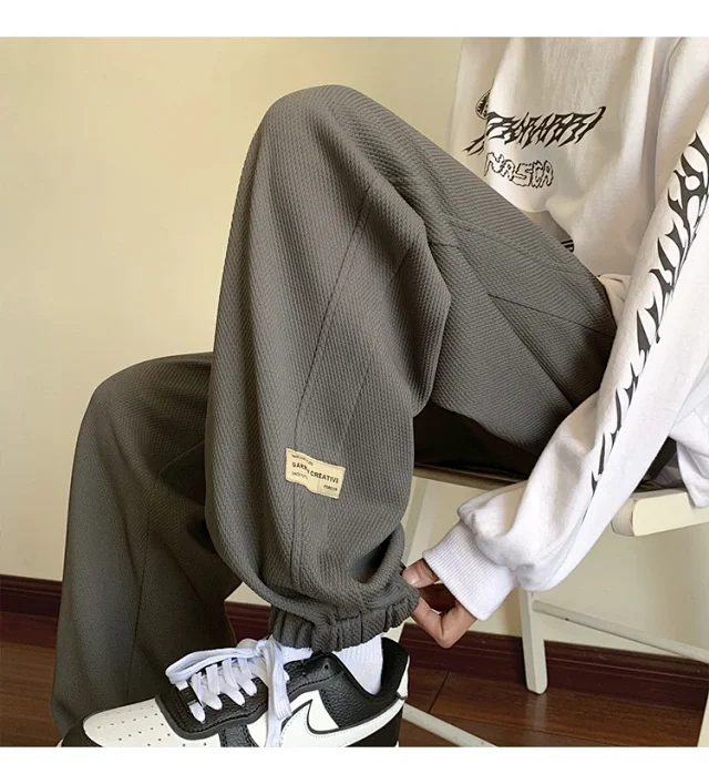 Men's Spring Autumn Waffle Casual Pants Detail