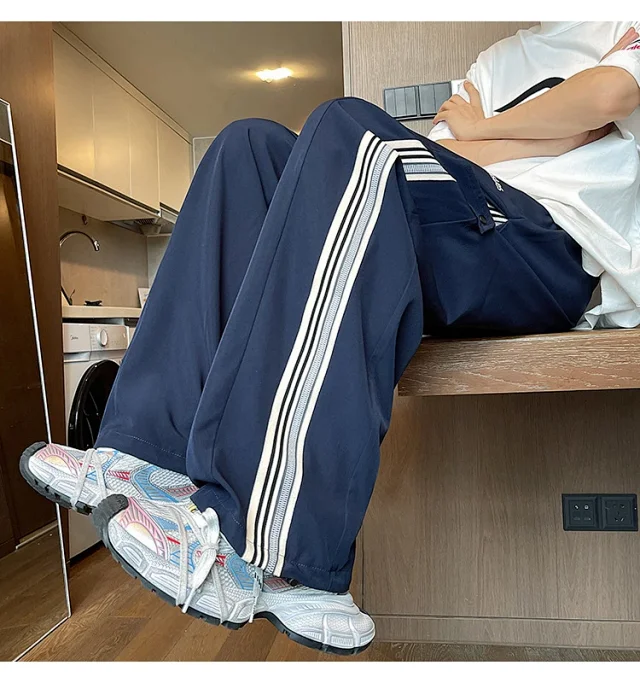 Men's 2025 Summer Ice Silk Wide - Leg Pants Detail