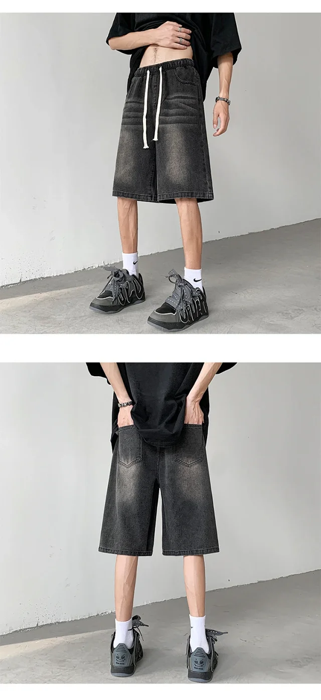 Men's Summer Soft Washed Denim Shorts Detail