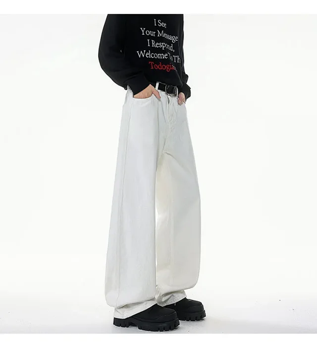 190 Tall Extra-Long White Jeans for Men Detail
