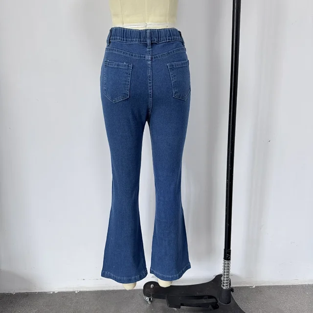 High-waisted Stretch Denim Pants for Women Detail