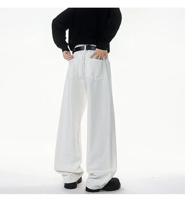190 Tall Extra-Long White Jeans for Men Detail