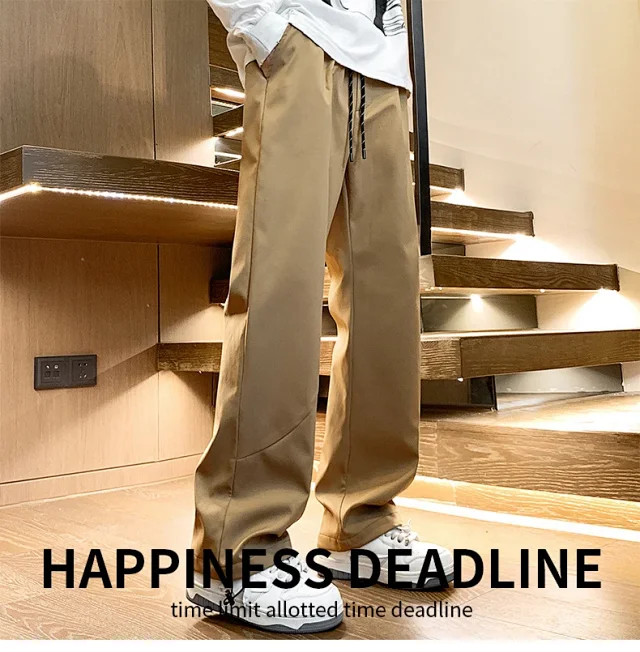 Men's Spring Hiphop Straight Cargo Pants Detail