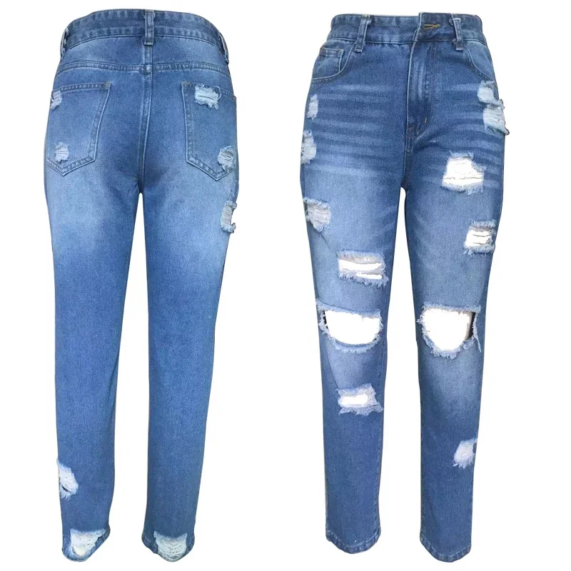 Trendy Ripped Slim Jeans for Women