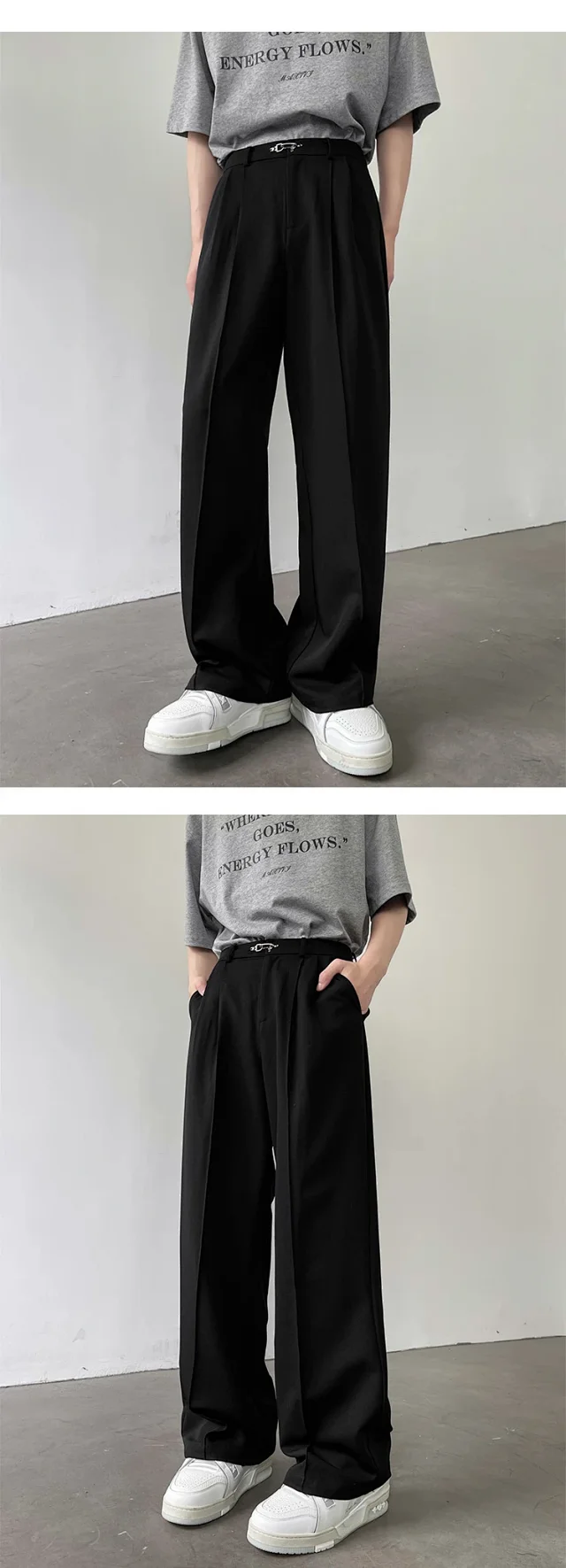 Men's Vintage Summer Oversize Wide-Leg Pants Detail