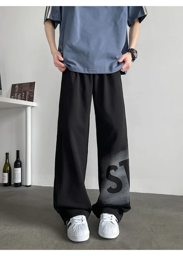 Men's Loose Straight Sweatpants Detail