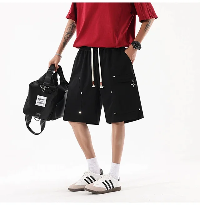 Men's Summer Trendy Loose Straight Athletic Shorts Detail