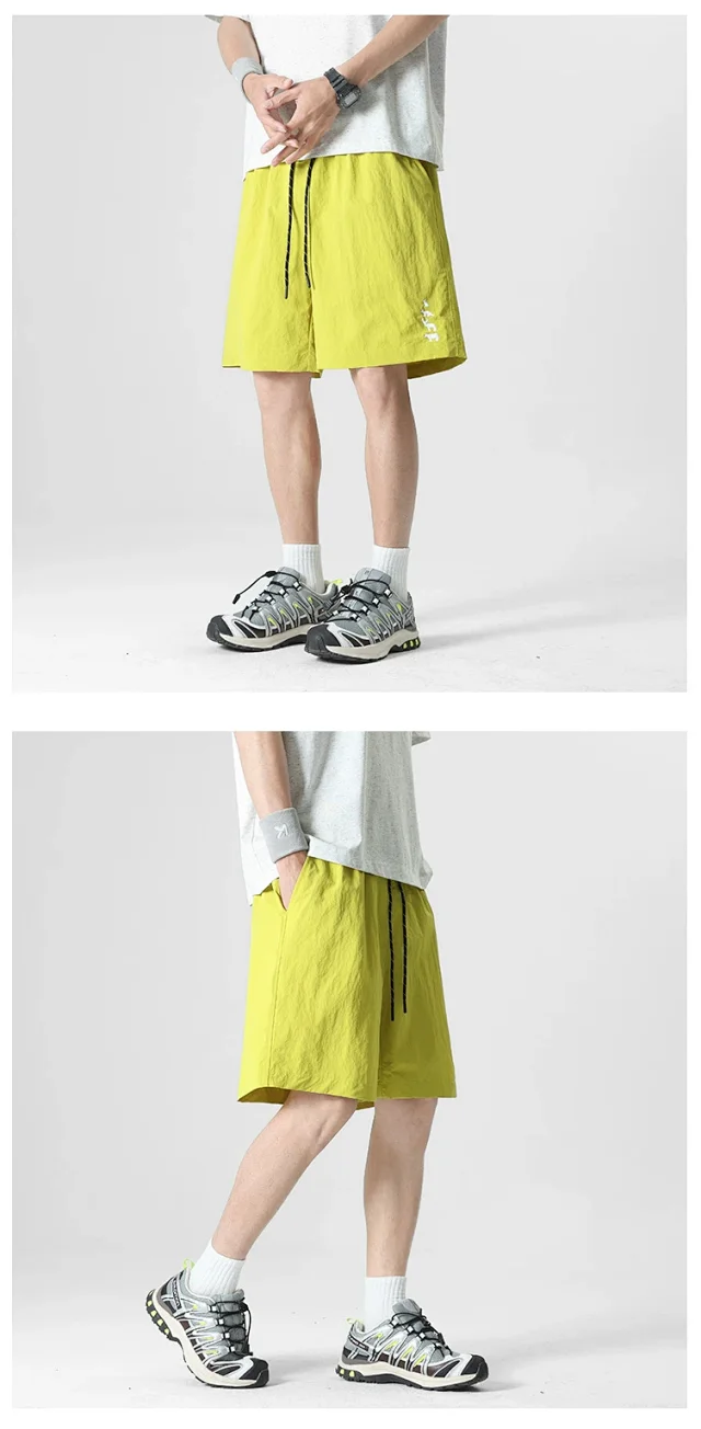 Unisex Embroidered Cargo Shorts Detail
